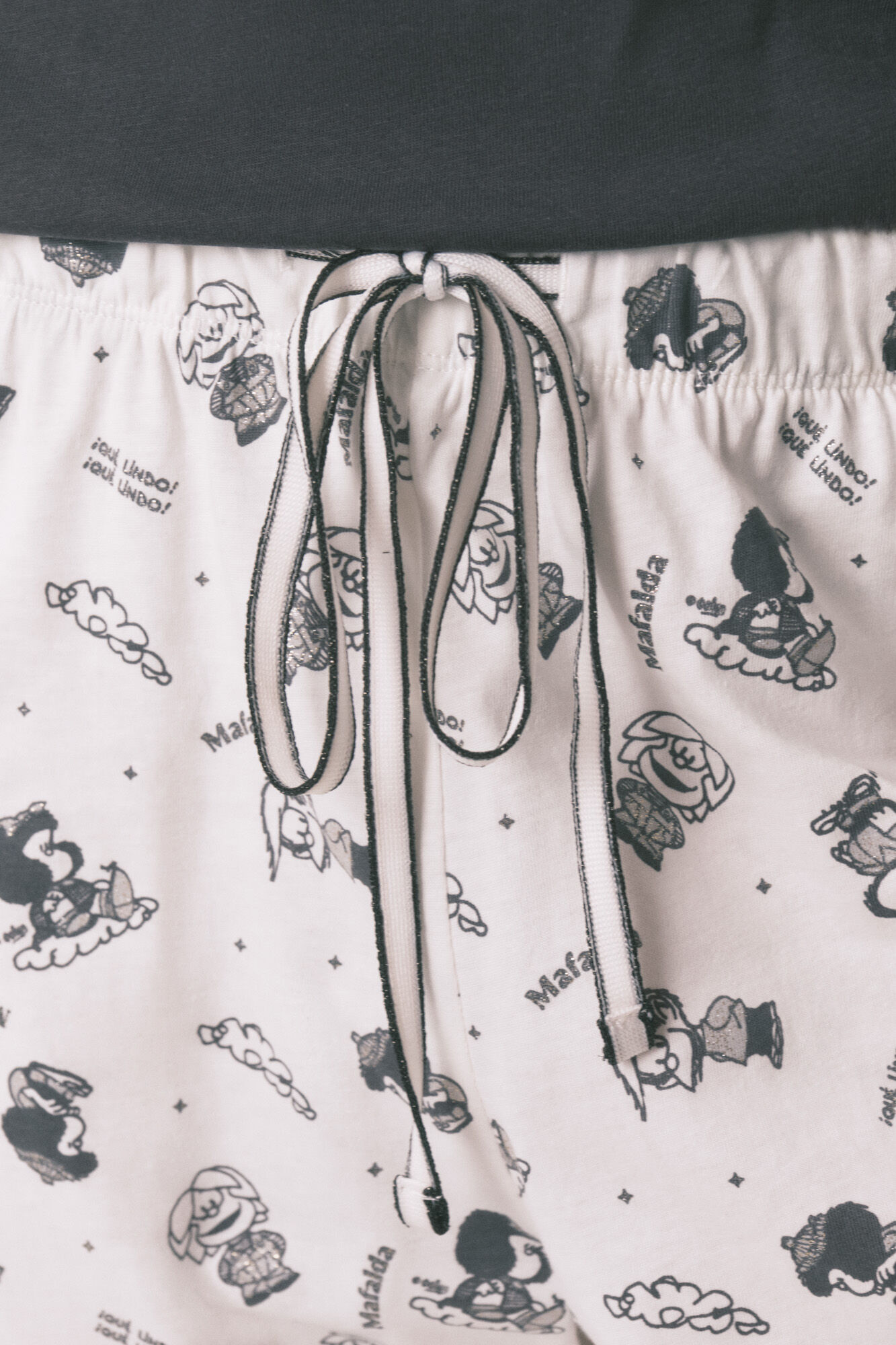 Women'secret Pijama estampado Mafalda em 100% algod&atilde;o cinza