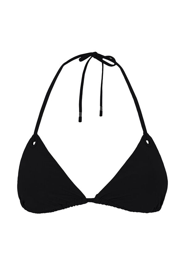 Women'secret Black curtain triangle bikini top black