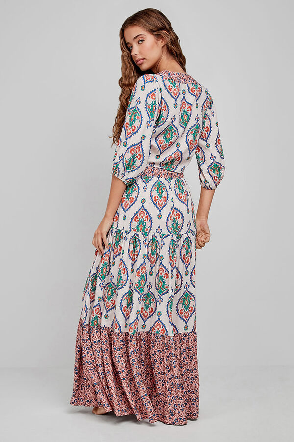 Gisela Saia comprida estampada branco