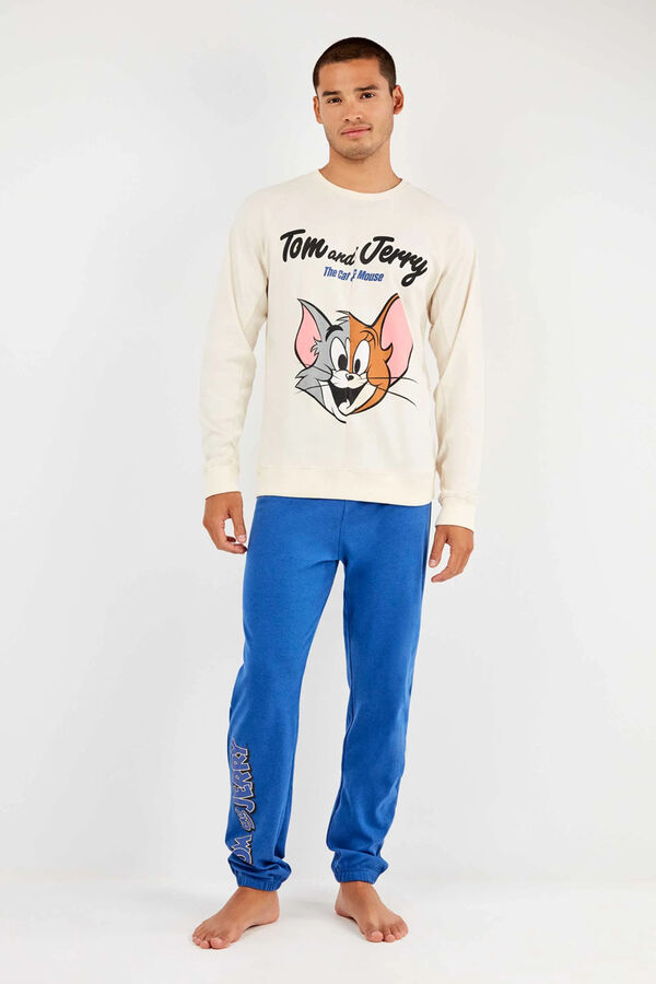Gisela Conjunto de pijama malha Tom & Jerry bege