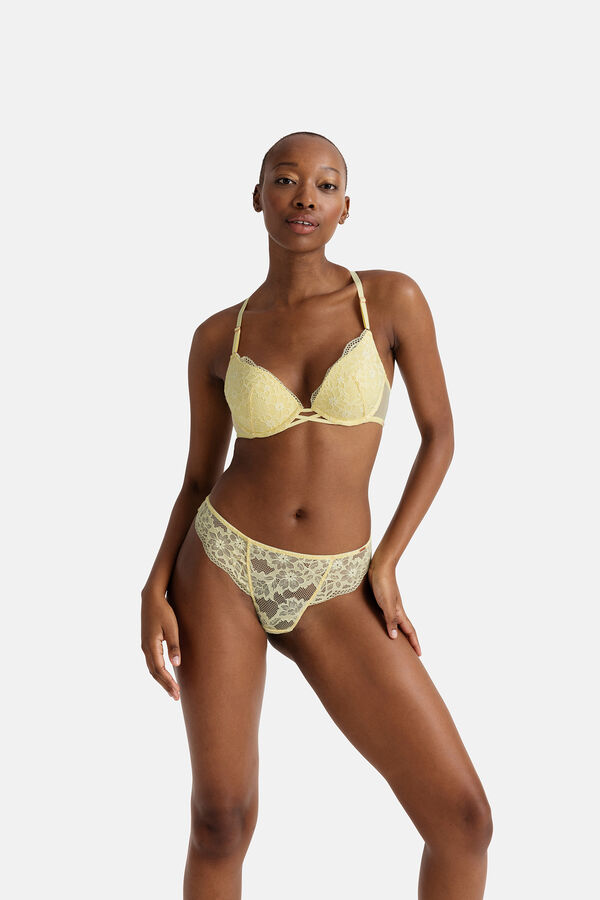 Dorina Sujetador plunge de lencer&iacute;a amarillo