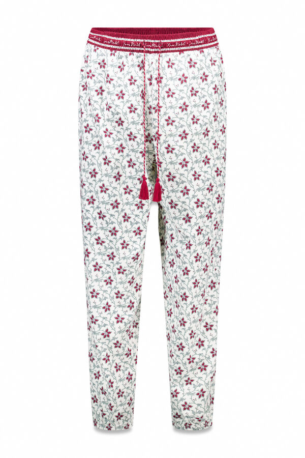 Women'secret Cal&ccedil;as compridas 100% algod&atilde;o com estampado floral estampado