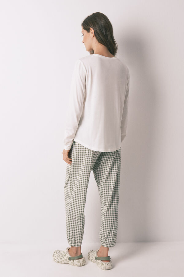 Women'secret Pijama comprido 100% algodão Mafalda branco bege