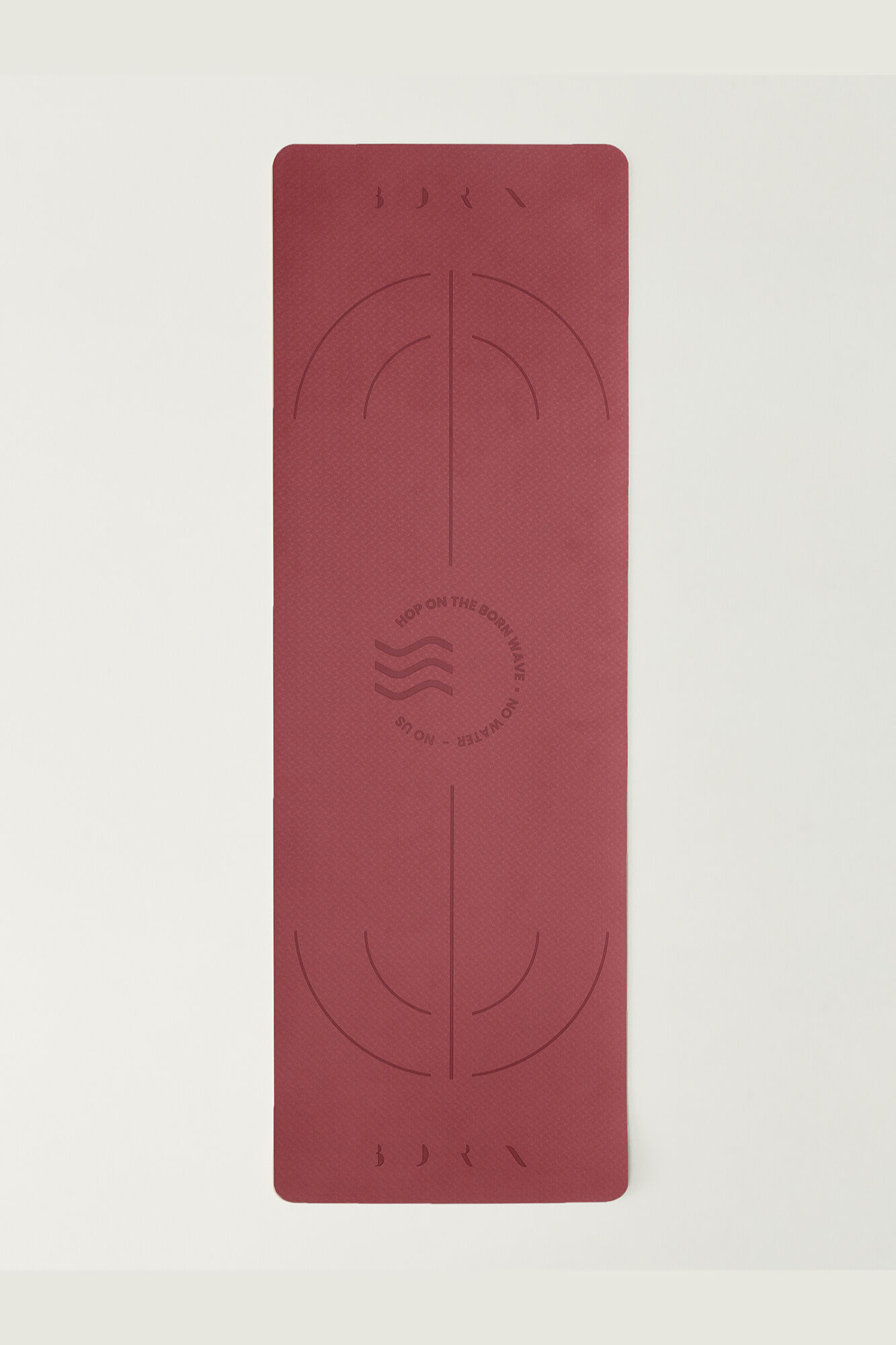 Born Living Yoga Tapete Mat Wave 6 mm vermelho