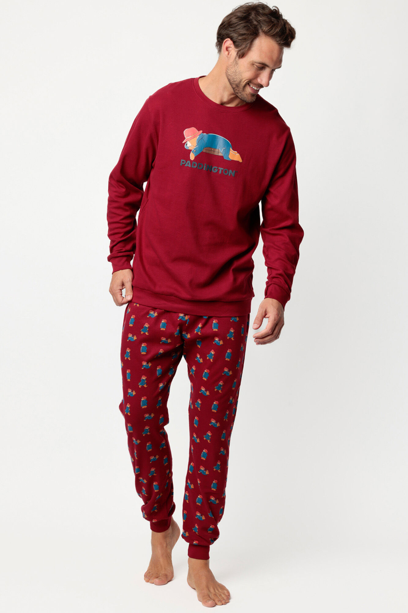 Admas Pijama comprido Paddington 100% algod&atilde;o para homem