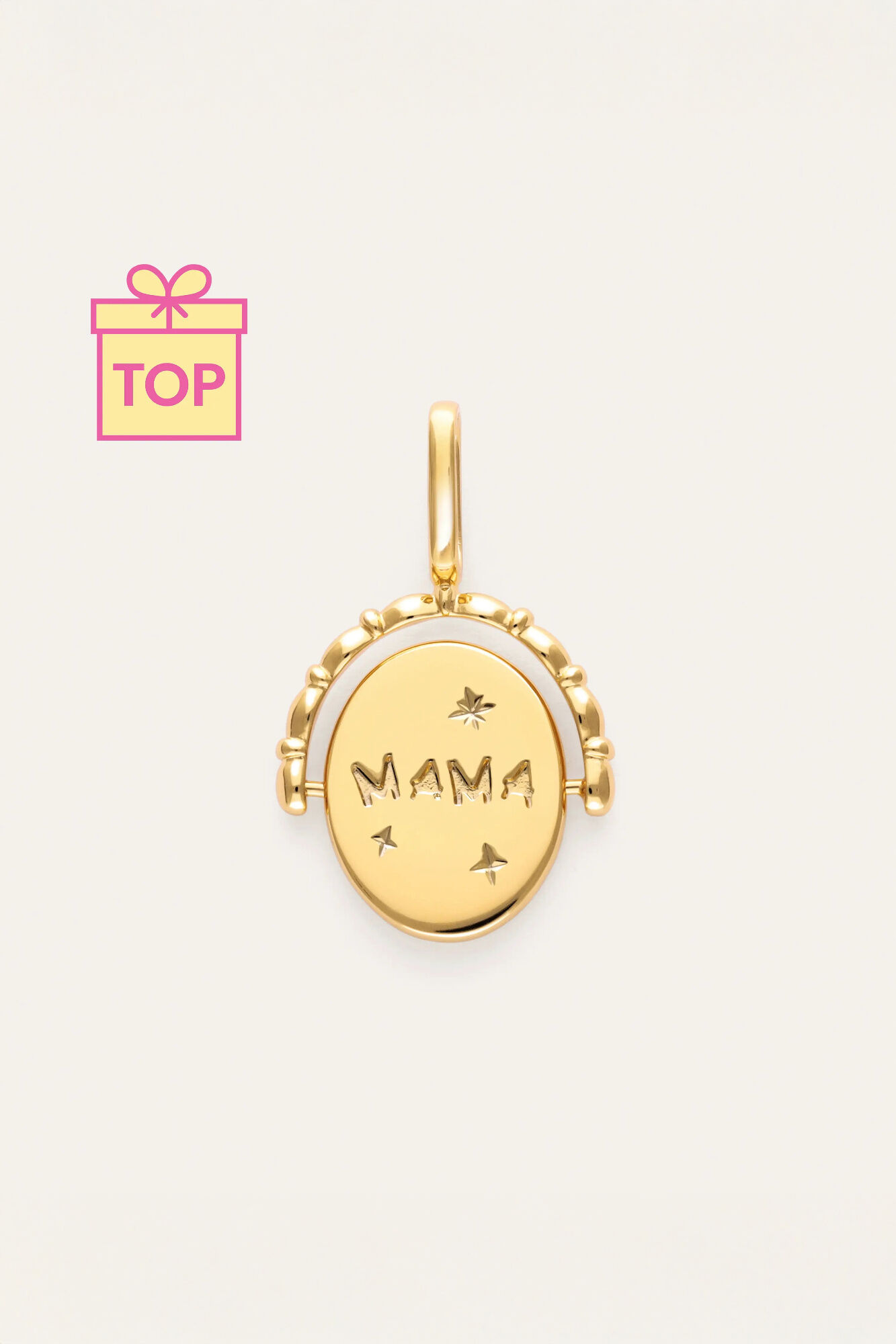 Singularu Charm Medall&oacute;n Doble Mam&aacute; Lovely Heart Ba&ntilde;o Oro