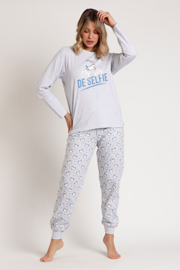 Mr. Wonderful Pijama Hoje estou de Selfie cinzento