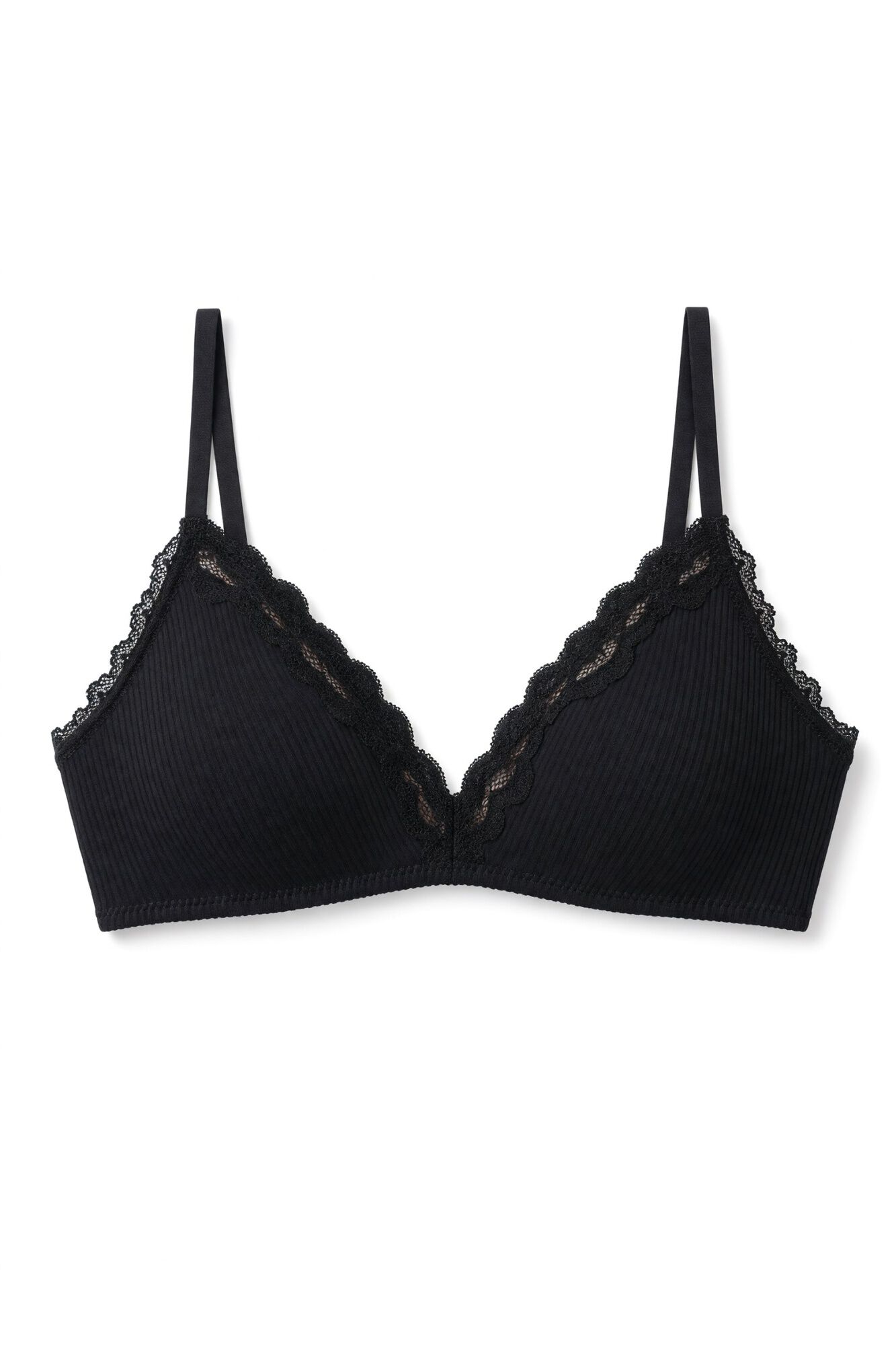 Women'secret Sujetador triangular algod&oacute;n negro NATURAL
