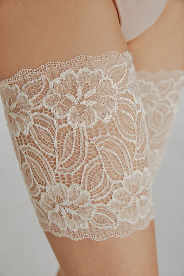 Ivette Bridal Liguettes Bridal con encaje y bandas de silicona cru