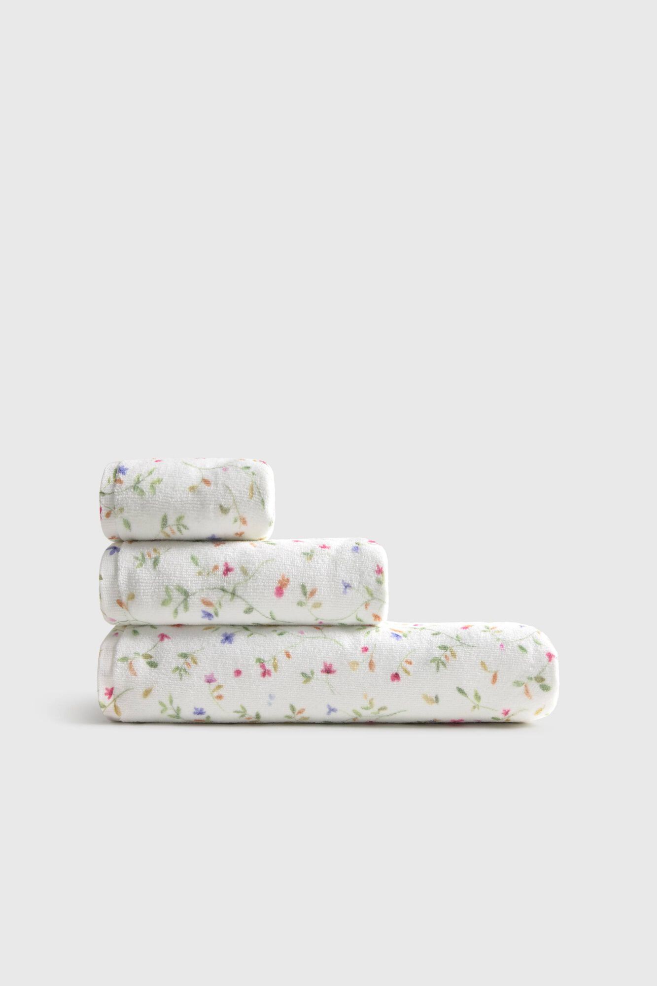 Textura Toalla rizo estampado floral