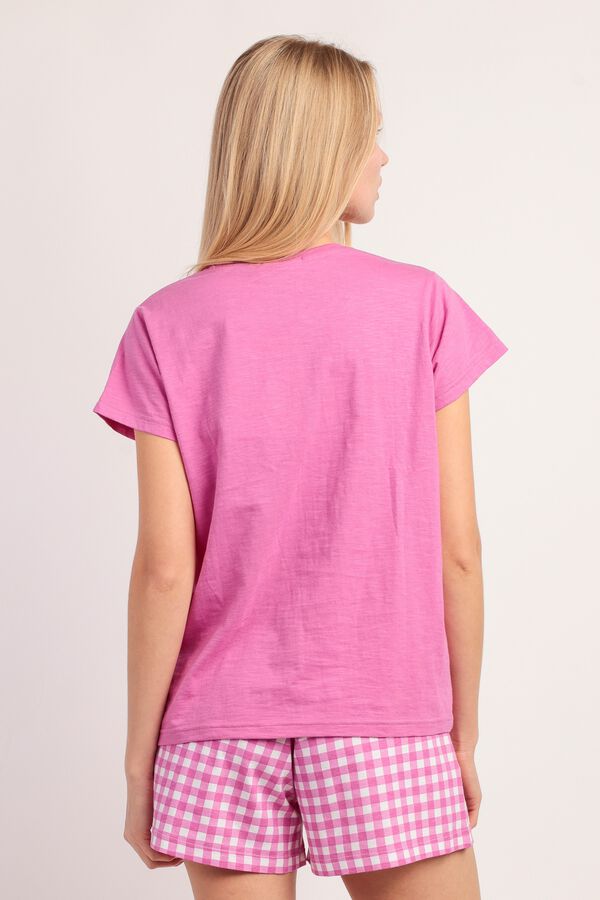 Admas Pijama curto de ver&atilde;o vichy mood rosa