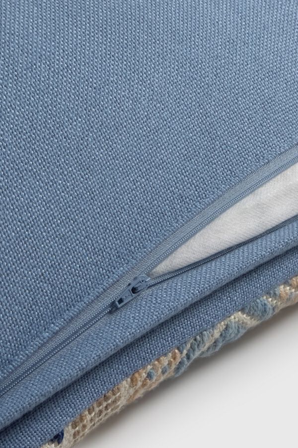 Textura Capa de almofada com bordado &eacute;tnico cinzento
