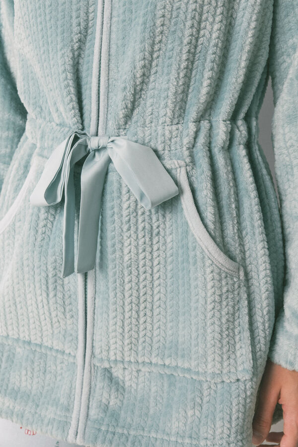 Women'secret Robe midi tecido polar verde verde