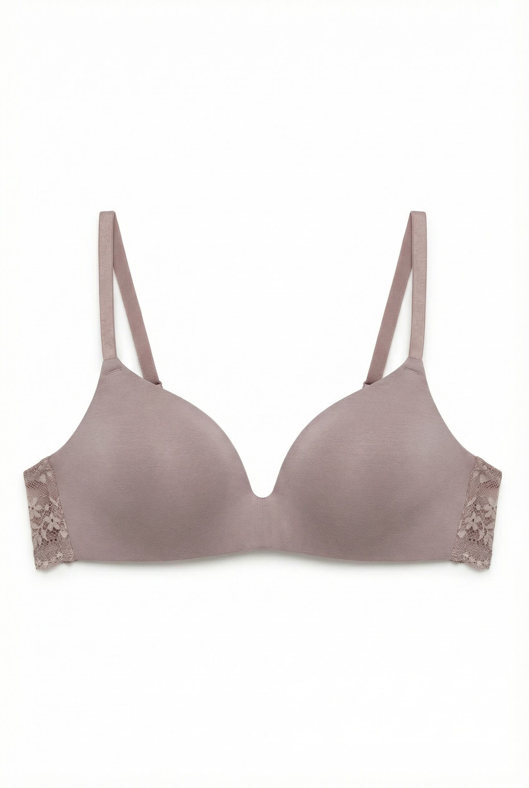 Women'secret Soutien triangular em microfibra e renda bege CHARMING