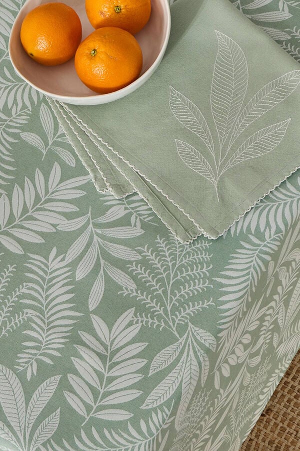 Textura Toalha de mesa jacquard antimanchas verde