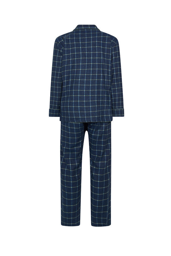 Kiff-Kiff Navy blue men's long pajamas blue