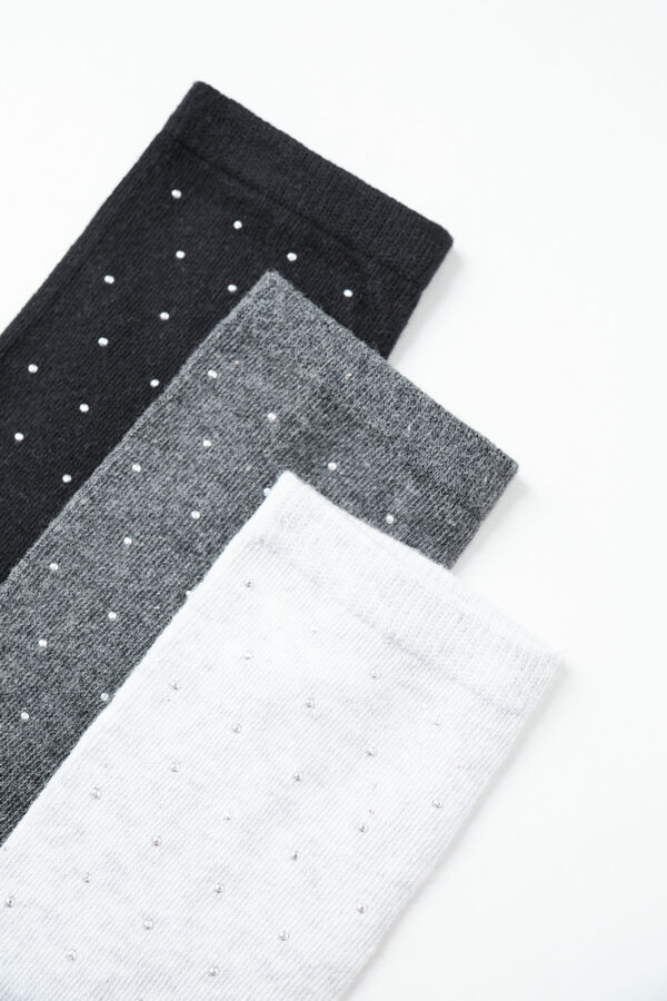 Women'secret Pack 3 meias compridas com tachas cinzento