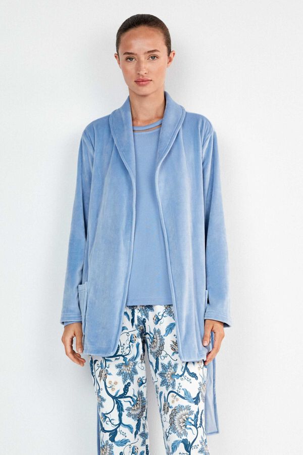 Gisela Robe de polar azul