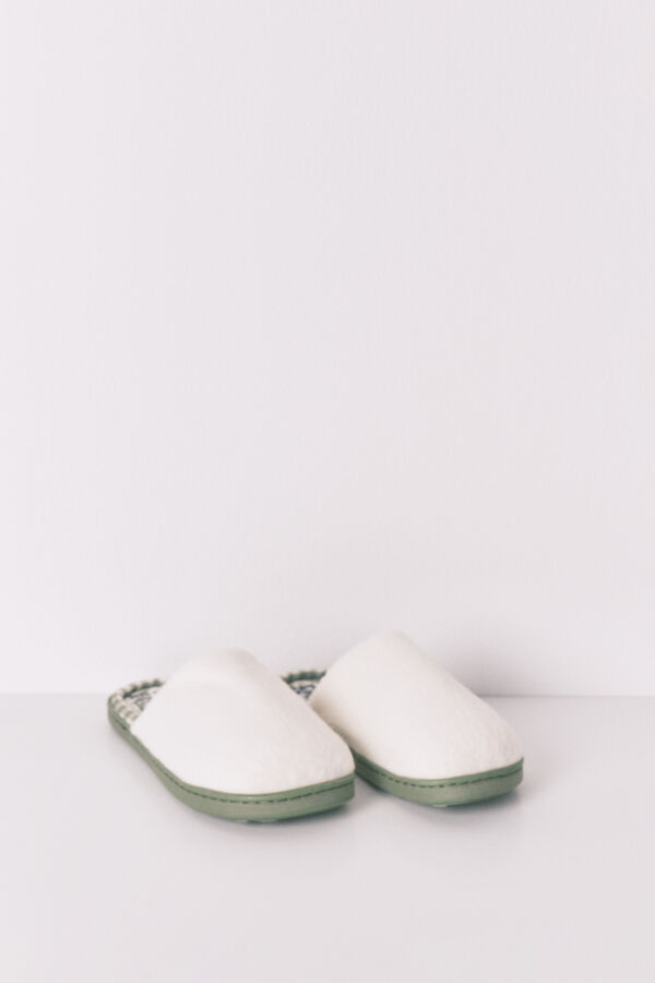 Women'secret Chinelos de quarto fechados Mafalda brancos  bege