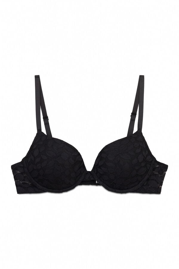 Women'secret Soutien cl&aacute;ssico BEAUTIFUL com enchimento em renda preto preto