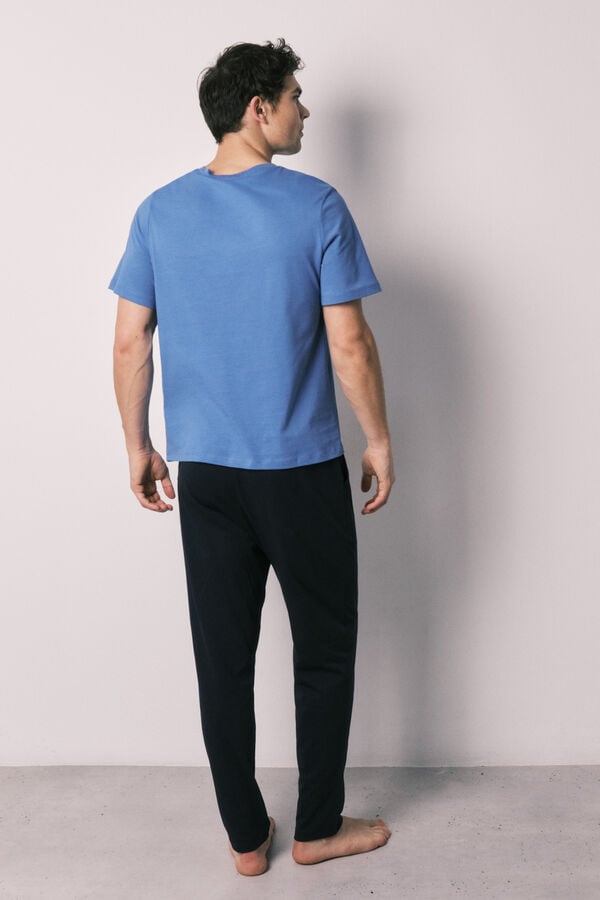 Women'secret Pijama de homem comprido em 100% algod&atilde;o Superman azul