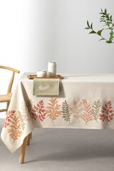 Textura Toalha de mesa antimanchas estampado folhas cru