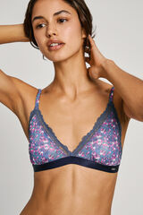 Pepe Jeans Sujetador encaje estampado azul