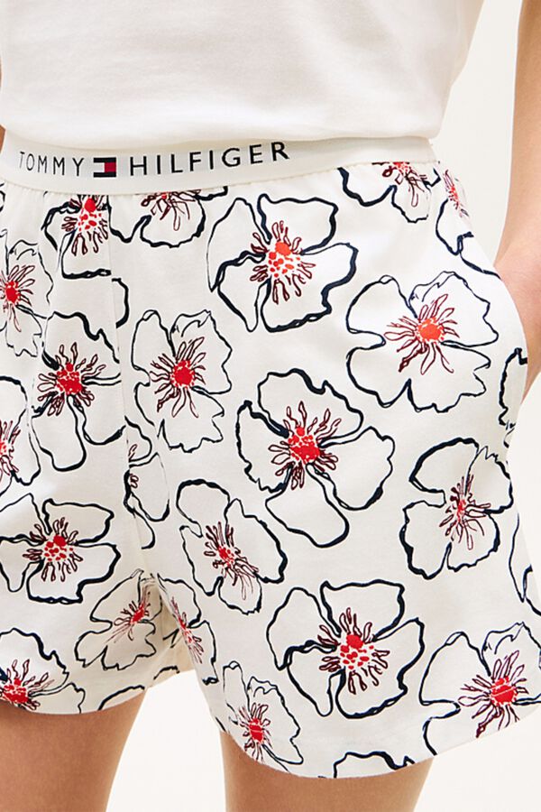Tommy Hilfiger Conjunto de pijama curto com estampado floral bege