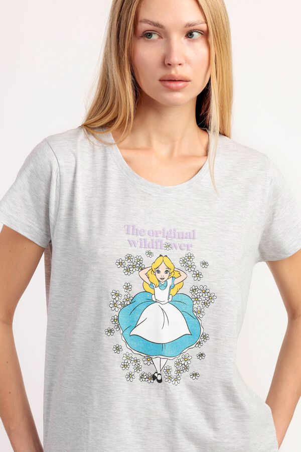 Admas Pijama curto Alice no Pa&iacute;s das Maravilhas cinzento