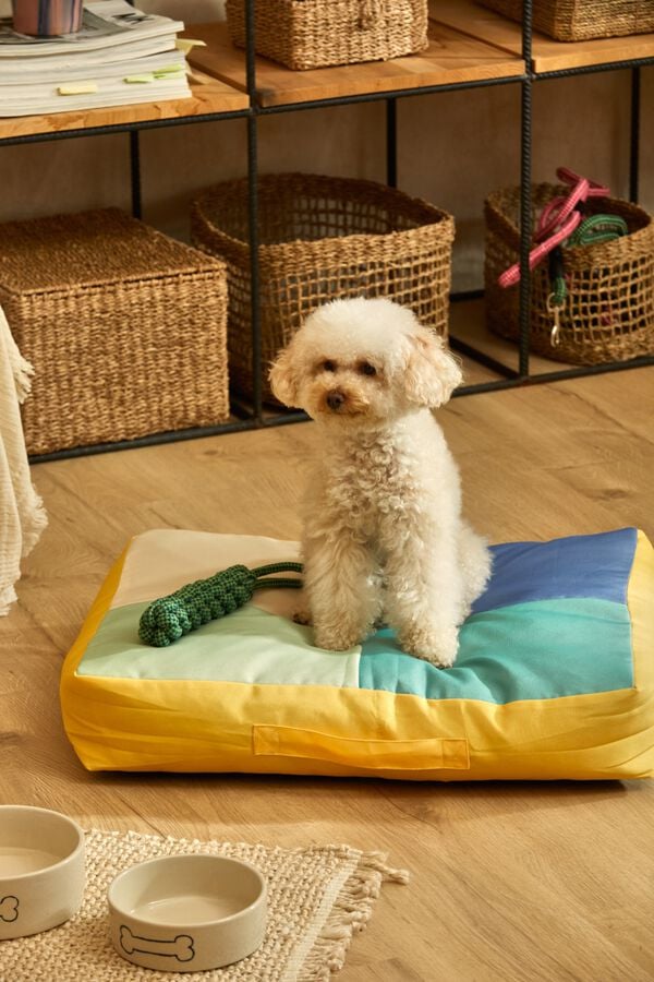 Calma House Almofada para animal de estima&ccedil;&atilde;o Buby turquesa 60x40x12 azul