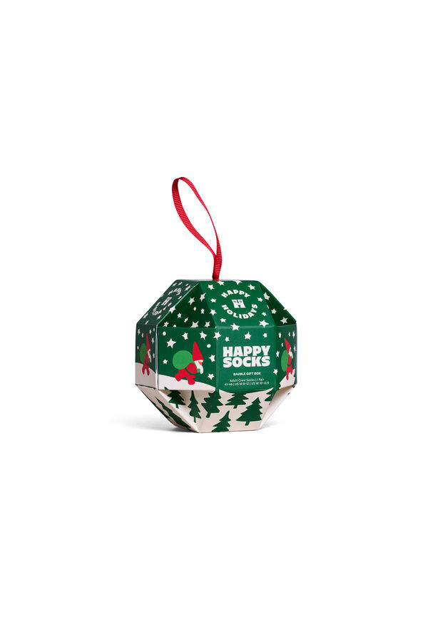 Happy Socks Pacote de presente de meias de Natal em formato de globo de neve verde