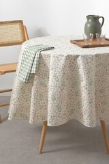 Textura Toalha de mesa redonda resinada antimanchas com flores estampado