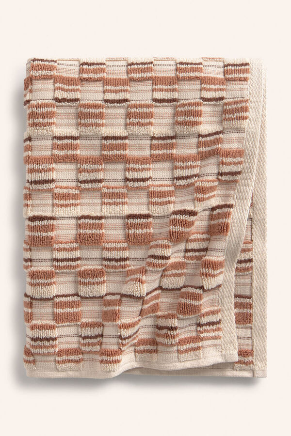 Calma House Toalha de banho em algod&atilde;o turco jacquard Mercurio 90x150 vermelho