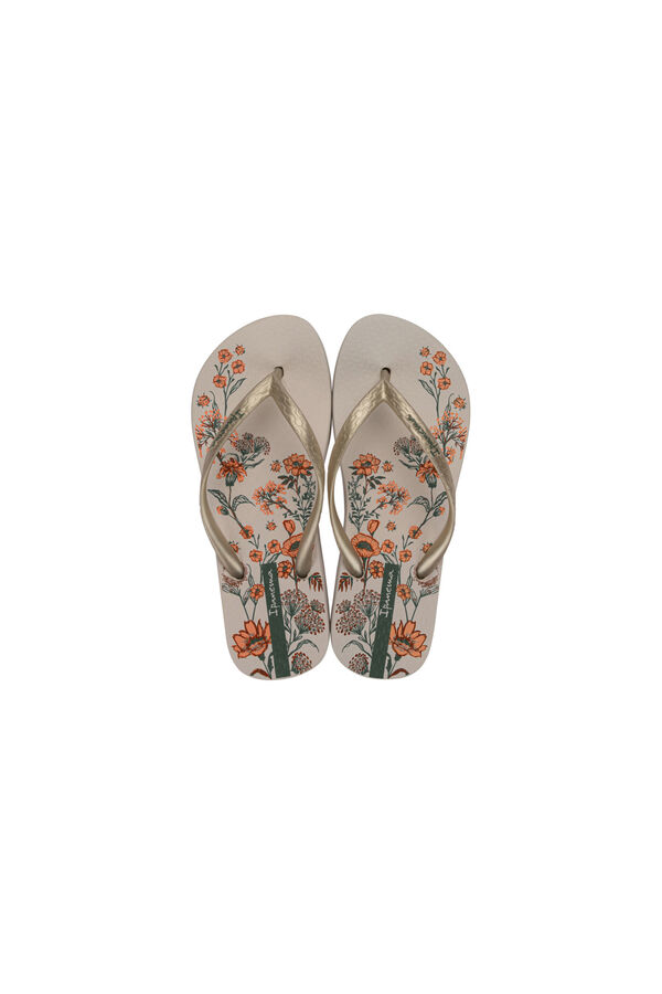 Ipanema Chinelos motivo floral bege