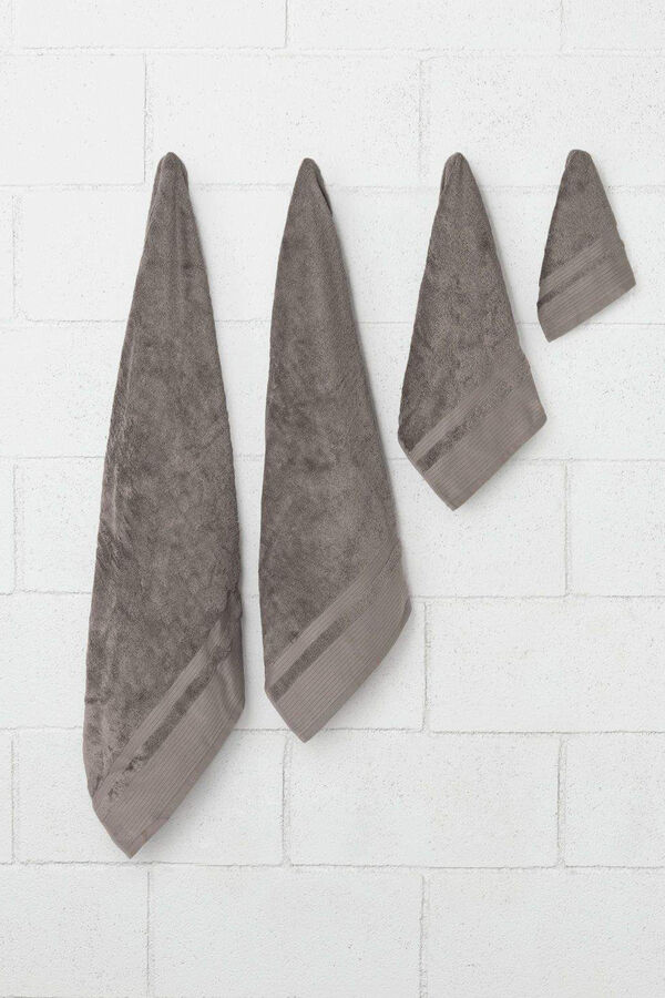 Textura Toalha duche friso algodão bambu 70 x 140 cm. cinzento