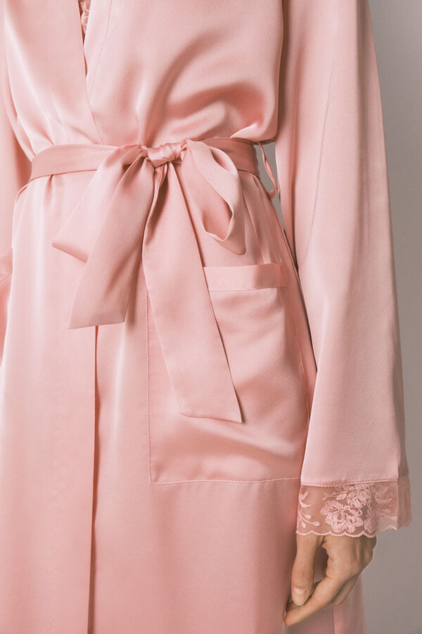 Women'secret Robe midi cetim rosa rosa