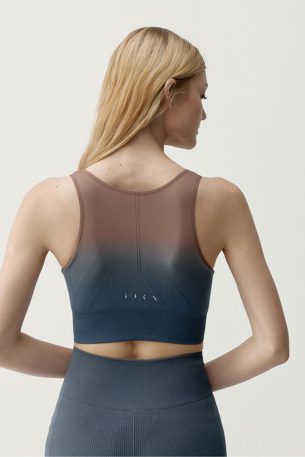 Born Living Yoga Top desportivo Dione azul acinzentado e castanho verde