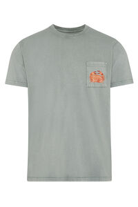 Kiff-Kiff Camiseta cáqui com estampa de caranguejo