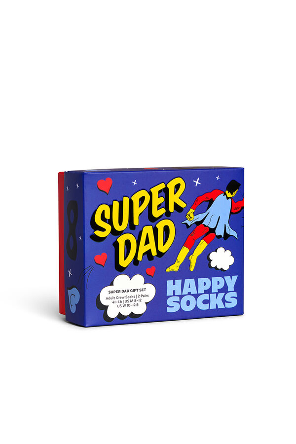 Happy Socks Pacote de 2 meias Super Dad azul