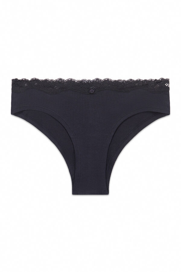 Women'secret Braga ancha algod&oacute;n canal&eacute; negro negro