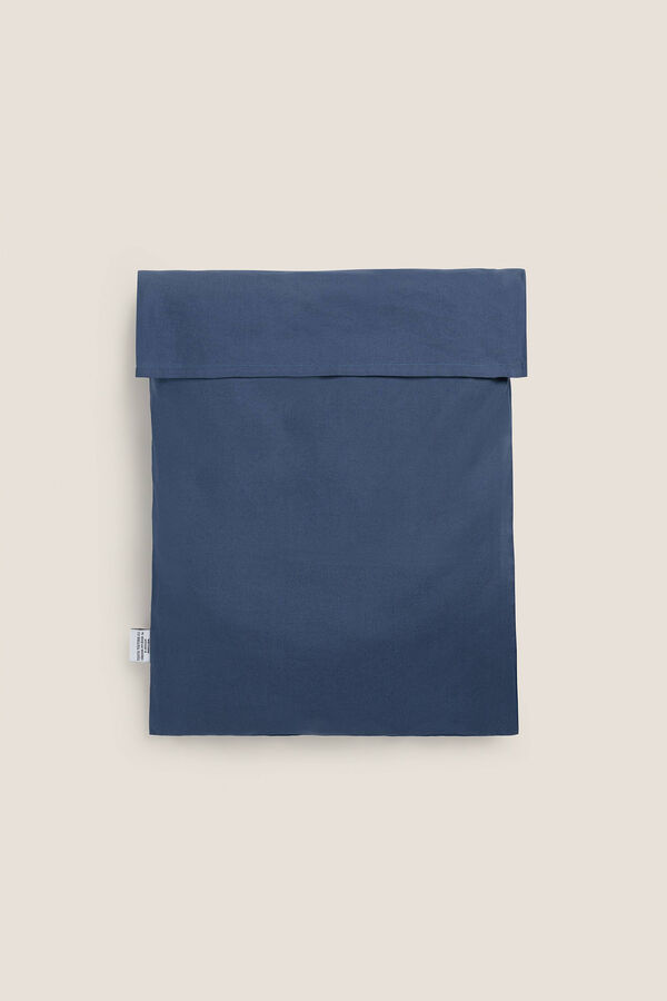 Textura Capa de baixo algodão orgânico. Cama 80-90 cm. azul