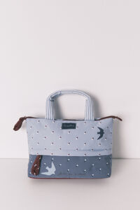 Women'secret N&eacute;cessaire grande estampado de p&aacute;ssaros azul