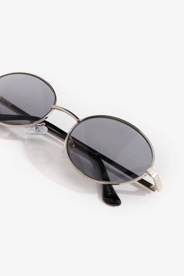 Vilanova &Oacute;culos de sol redondos em metal cinzento