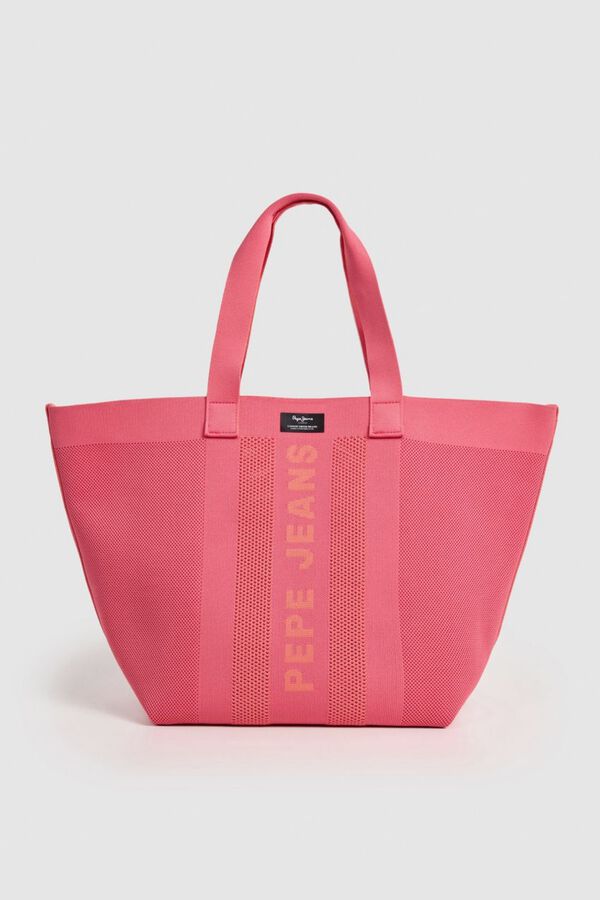 Pepe Jeans Mala tote bag em malha t&eacute;cnica vermelho