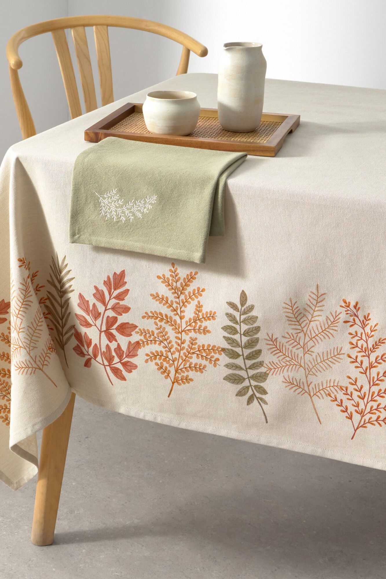 Textura Toalha de mesa antimanchas estampado folhas