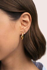 Singularu Pendiente Suelto Luna Spark Plata Ba&ntilde;o Oro amarillo