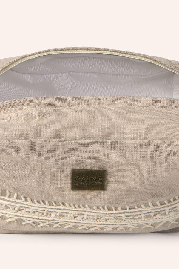 Calma House Necessaire Traste pedra 20x15x10 bege