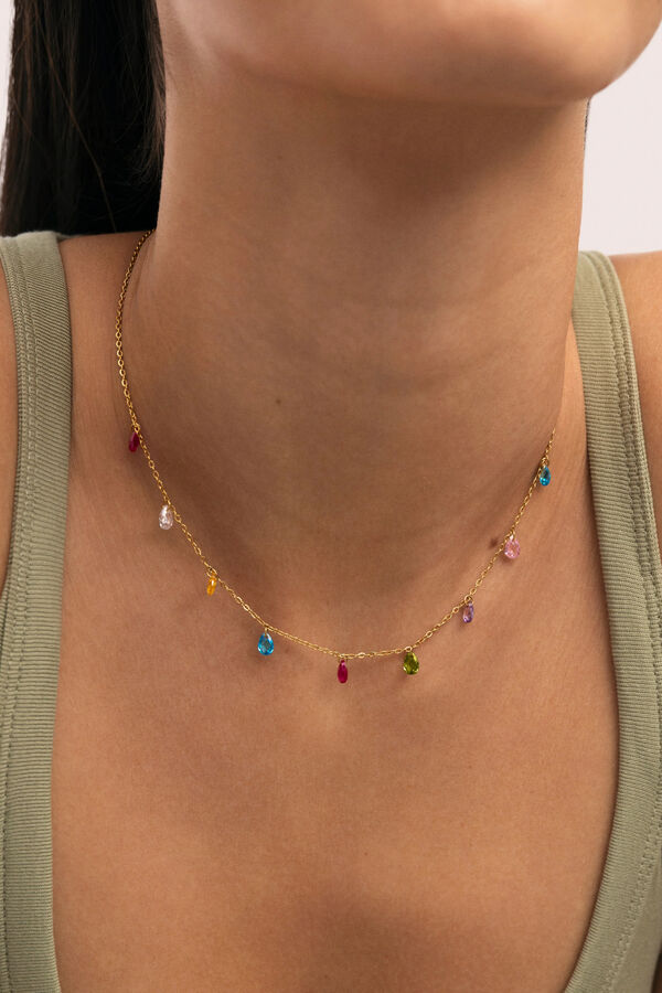 Singularu Xiqueta Meua Colors gold-plated steel necklace estampado