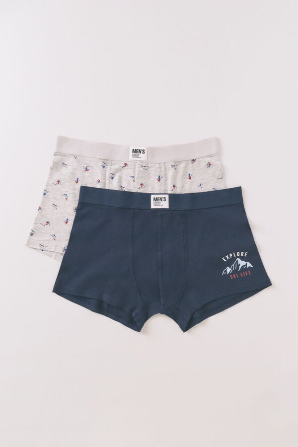 Women'secret Pack de 2 boxers de cuecas para esqui azul