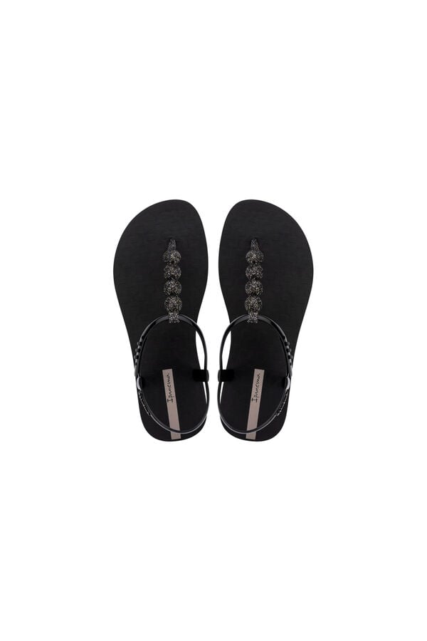 Ipanema Sand&aacute;lia com tira em T e brilho preto
